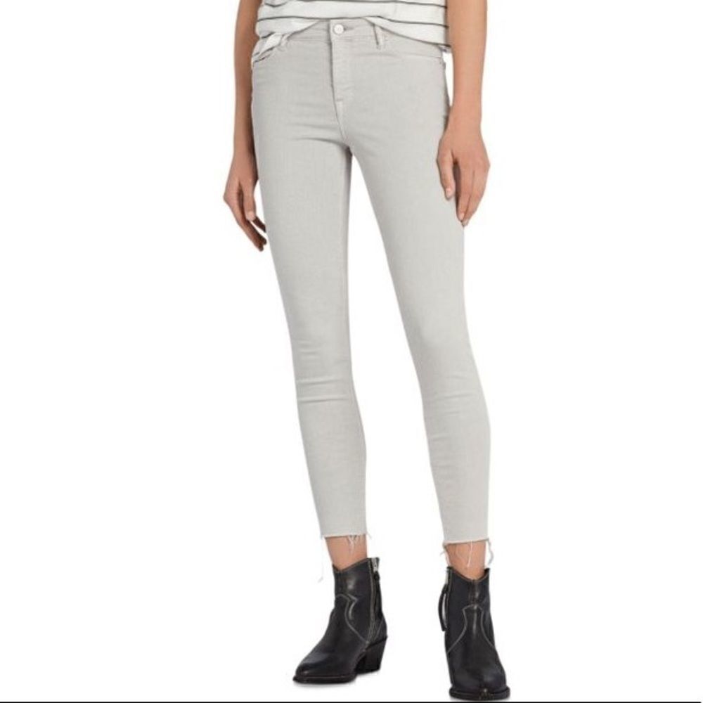 All Saints Grace Frayed Ankle Skinny Jeans